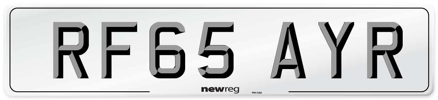 RF65 AYR Number Plate from New Reg